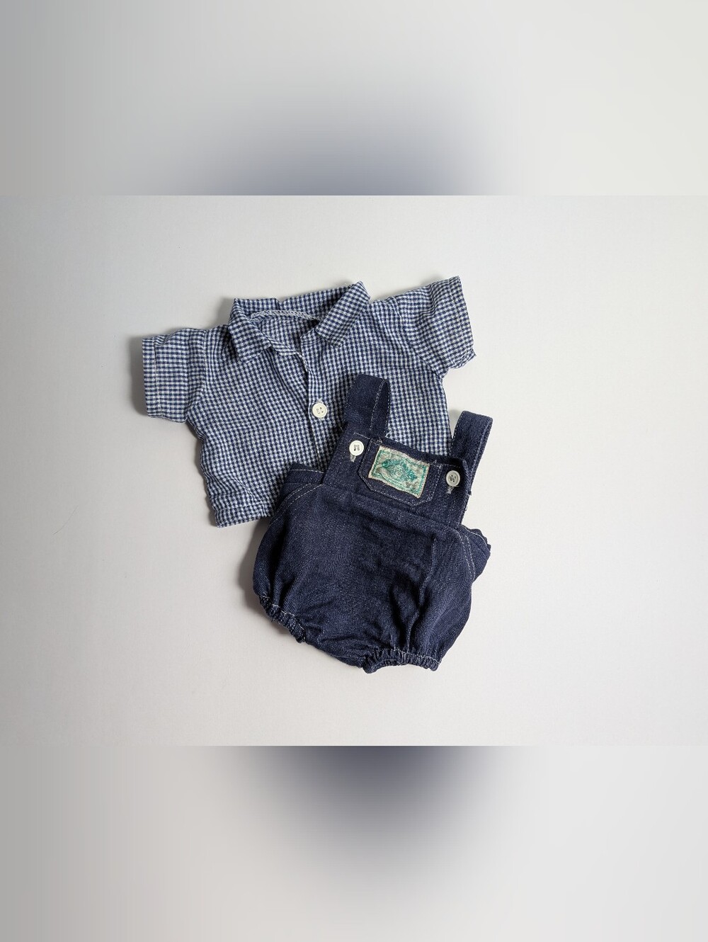 Cabbage Patch Kids Doll Clothes Denim Romper & Matching Shirt PMI
